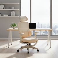 Chaise de bureau exécutive ergonomique moderne en tissu maillé, pliable, avec accoudoirs 6D réglables, soutien lombaire enveloppant et structure en fer