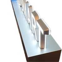 Personnalisé Mini LED Illuminé Acrylique Logo En Acier Inoxydable Boutique Porte Caractères Affichage Intérieur Bureau Lumineux Signe Éclairage