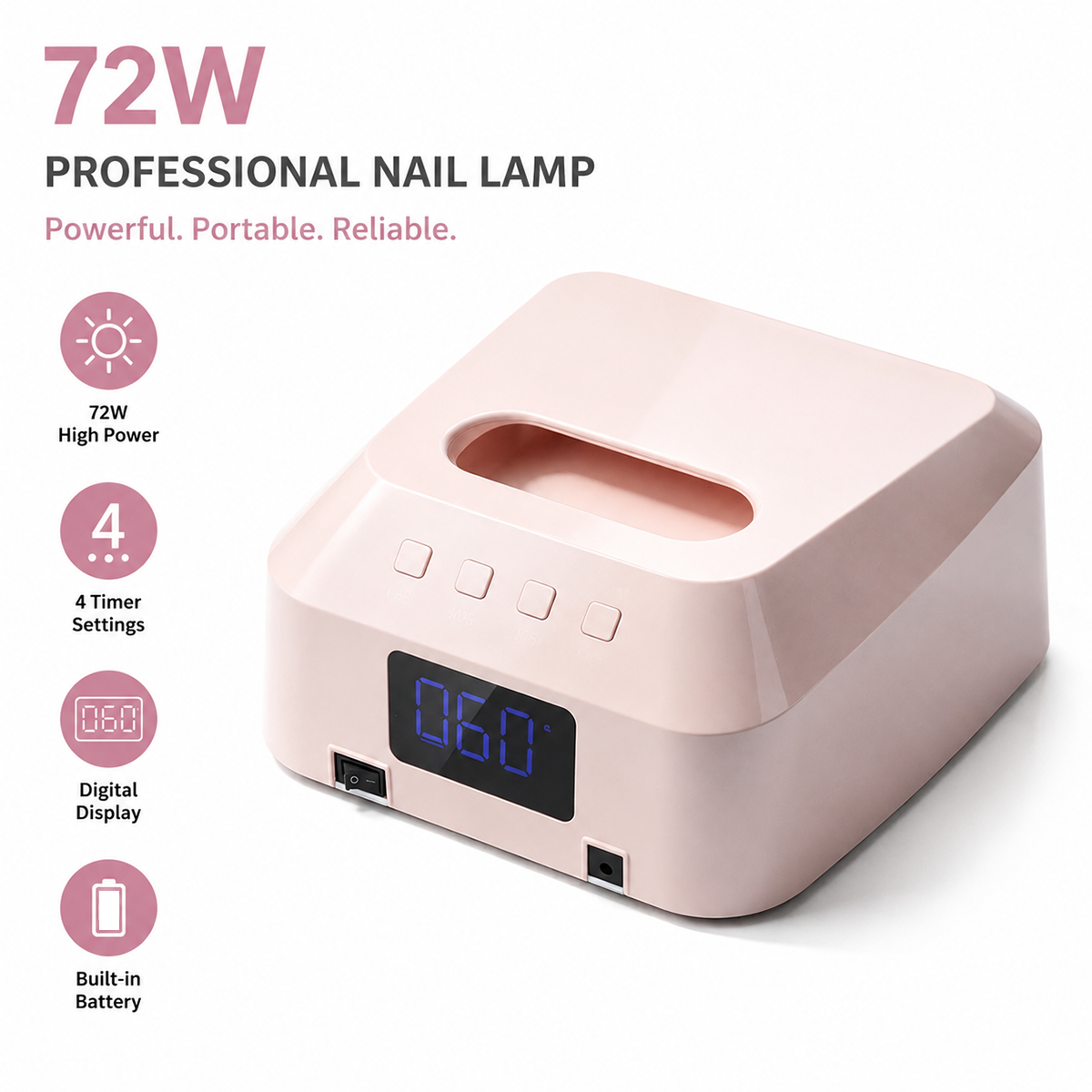 Hot Sale 72W UV LED Nail Lamp Quick Drying with 4 Timer Settings Smart Sensor Nail UV Light for Gel Polish