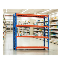 Étagère de stockage industrielle BOXUE 200 kg en acier perforé sans boulons, rayonnages industriels à poteaux, revêtement électrostatique en poudre