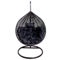 Mobilier d'extérieur au design moderne très vendu chaise suspendue en forme d'œuf de balcon chaise de balançoire en rotin avec support pour le jardin et le patio