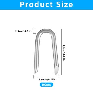 Agrafes en acier galvanisé QBXMY7 U de 1 à 1,9 pouces pour clôtures, emballage en vrac - Product Image 2