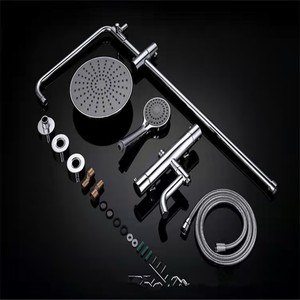 Ensemble de <span class=keywords><strong>douche</strong></span> thermostatique moderne en laiton chromé pour colonne de <span class=keywords><strong>douche</strong></span> extérieure, avec robinetterie, vente directe usine - Product Image 6