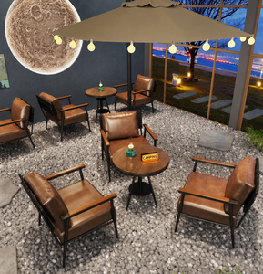 Ensemble <span class=keywords><strong>de</strong></span> chaises <span class=keywords><strong>de</strong></span> bar industrielles personnalisées et table ronde pour taverne, salon <span class=keywords><strong>de</strong></span> thé, bar à desserts - Product Image 2