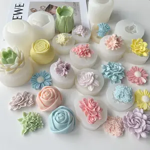 Bloemen Modelleren Siliconen Mal Cake Bakken Decoratieve Gips Ornamenten Maken Mal Diy Zeep Aromatherapie Kaars Maken Gereedschap