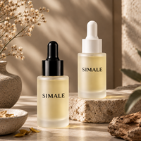 Botol Dropper Kaca Matte Frosted Grosir 30ml, Vial Minyak Esensial Kosong untuk Serum Kosmetik Krim Wajah, Cetak Logo Custom