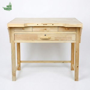 Table d'atelier <span class=keywords><strong>en</strong></span> bois massif personnalisable avec tiroirs de rangement, table de travail pour les espaces de bureaux, les maisons et les ateliers - Product Image 1