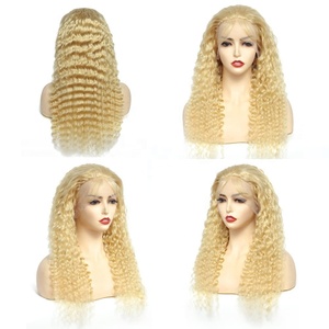 Bán buôn 613 Blonde sâu sóng 3 bó với 13x4 ren phía trước đóng cửa Trinh Brazil con người lớp biểu bì phù hợp tóc Nhà cung cấp - Product Image 2