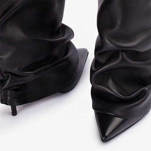 <span class=keywords><strong>Bottes</strong></span> requin à talon personnalisées pour femmes <span class=keywords><strong>Bottes</strong></span> hautes à bout pointu et mollet large à talon fin pour femmes 2024 - Product Image 6