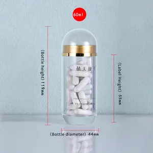 Kustom Botol Pil Plastik Kosong Botol Plastik Solid Wadah Wadah Kotak Botol dengan Tutup Sekrup untuk Tablet Kapsul Bubuk