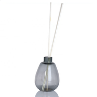 Bouteilles diffuseurs de parfum en verre gris en forme de goutte, personnalisables en usine, 50 ml et 300 ml, écologiques, durables, vides, pour aromathérapie, couleur personnalisée