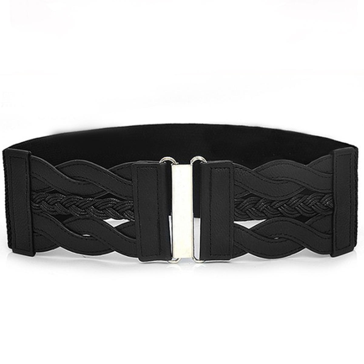 Ceinture élastique Ceinture TressÃ©e Noire Femme Ceinture Large