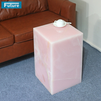 Piedra de ónix Rosa Natural de tamaño pequeño 100% para apartamento, Villa, mansión, Hotel, muebles de sala de estar, decoración interior, mesa auxiliar de piedra