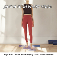 Leggings de yoga taille haute Janya respirants, extensibles dans quatre directions, séchage rapide, contrôle du ventre, poches latérales réfléchissantes, pour l'entraînement