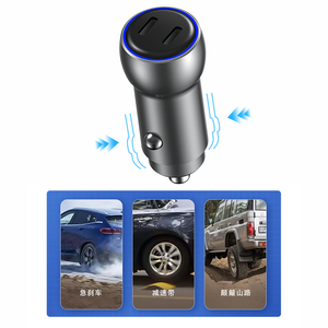 Cargador de coche metálico nuevo de 60W PD30W con PD QC 3.0, adaptador de carga rápida dual con 2 puertos tipo C para enchufe de CA. - Product Image 5