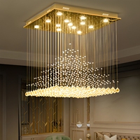 Lustre LED moderne de luxe personnalisé pour hall d'hôtel, villa, lampe de plafond pour mariage, lustre suspendu en cristal pour salon