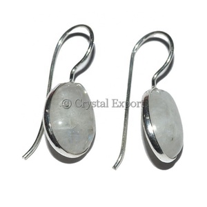 ต่างหูมูนสโตนสีรุ้ง: ต่างหูพลอยดีไซน์ใหม่-ส่งออกคริสตัล - Product Image 1