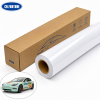 Rouleau de vinyle auto-adhésif PVC brillant blanc 95 microns 140 g/m² avec doublure, largeur personnalisée 1,52 m - 3,2 m, compatible éco-solvant pour imprimante grand format OEM