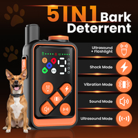 Nouveau design, collier anti-aboiement ultrasonique télécommandé pour 4 chiens, collier de dressage 2 en 1 mini E-Collar avec écran LED