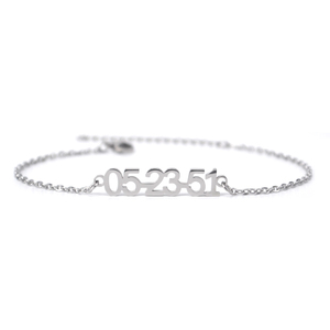 Customized 18K Gold Plated Personalised Number Date <strong>Anklet</strong> <strong>Bracelet</strong> - Product Image 3