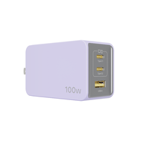 Chargeur mural multiport USB-C GaN UE pour téléphone portable, tablette, ordinateur portable, charge rapide avec prises US, AU, EU, UK