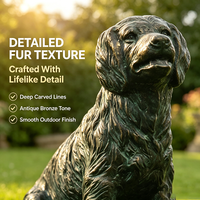 Statue de chien Retriever en fibre de verre, silhouette élégante, bronze vintage, résistante aux UV, décoration de luxe pour jardin et maison, œuvre d'art