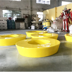 ม้านั่งไฟเบอร์กลาสทรงกลม Fangzhun สำหรับลานบ้าน ดีไซน์มินิมอล ทนทาน สำหรับ 2 ที่นั่ง เฟอร์นิเจอร์ตกแต่งสวนทันสมัย - Product Image 4