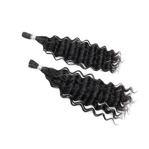 ANNA 8-18 Pouces 100g Paquets <span class=keywords><strong>de</strong></span> Cheveux Pré-Collés Vague Profonde Pré-Divisés Cheveux Humains en Vrac Tressage au Crochet Bohème pour Tresses Bohèmes et Locs - Product Image 2