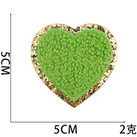 Offre Spéciale coloré coeur serviette brodé vêtements Patch mignon coeur Chenille fer sur patchs de broderie pour vêtements chapeaux
