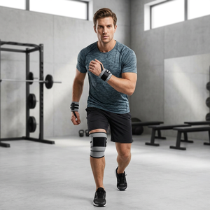 Adjustable Elastic Breathable Neoprene <b>Knee</b> <b>Wraps</b> for Sports Non-Slip Heavy Duty Support for Weightlifting Gym Body Building - Product Image 1