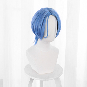 Perruque de cosplay Ainizi 38 cm, courte, bleue, résistante à la chaleur, synthétique, Langa Hasegawa, inspirée de <span class=keywords><strong>SK8</strong></span> the <span class=keywords><strong>Infinity</strong></span> - Product Image 3