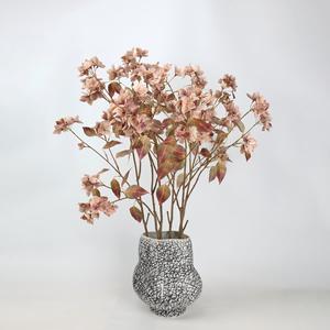 Fleurs artificielles de camélia d'automne style Wabi-sabi, branche de fleur d'automne, plante artificielle pour décoration intérieure, bonsaï, directement de l'usine - Product Image 3