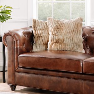 Double-Sided Faux Fur Plush Decorative <strong>Throw</strong> Pillow Covers Ruched Soft Minky Couture <strong>Cushion</strong> for Sofa <strong>Couch</strong> Bedroom Home Use - Product Image 2