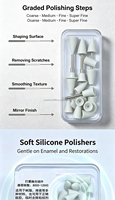 Kit de polissage dentaire en silicone doux et sûr pour l'émail, embouts de polissage pour finition lisse de résine composite en restauration dentaire