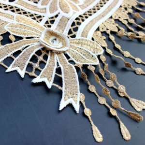 Motivo Ricamato Floreale Dorato Zeal per Abiti e Camicie, Accessorio Personalizzabile per Decorazione Costumi Fai-da-Te, Colletto Decorativo alla Moda - Product Image 3