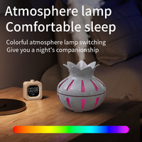 Nouvel humidificateur ultrasonique portable Lotus 330 ml avec 7 couleurs LED, aromathérapie et utilisation en extérieur