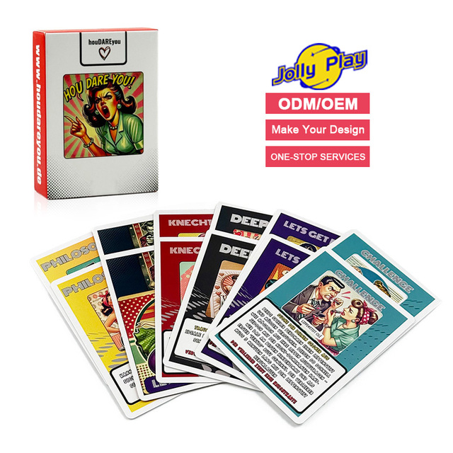 Free Sample Custom Making Funny Table Card Game Party Friend Durable Paper Playing Card Game with Box High Quality