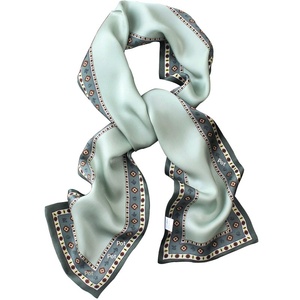 Foulard carré en soie pure double couche double face à carreaux irréguliers, style étoile, pour femme musulmane, mode estivale, petit ruban - Product Image 3