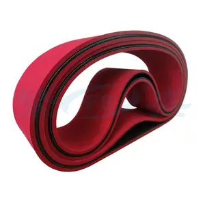 Rubber flex belt with red coating feeder machine belt paper machine belts