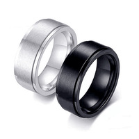 Bague rotative en acier titane pour homme, anti-stress, tendance, bague de couple, accessoire de bijoux tendance transfrontalier