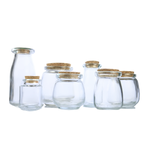 Per uso alimentare rotondo 100ml 200ml 300ml di zucchero da cucina chiaro miele marmellata di latte succo di Yogurt budino vasetti di vetro con sughero di legno - Product Image 6