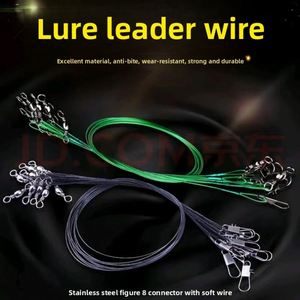 New Arrival High-Strength High Carbon Steel 10cm 15cm 20cm 25cm 30cm Anti <b>Bite</b> Fishing Wire Leader With Swivel Pin Connector - Product Image 3