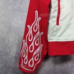 Chaqueta cortavientos de poliéster para hombre con logotipo bordado personalizado y cremallera, chaquetas de talla grande para hombre, chaqueta de cuero para motocicleta - Product Image 5