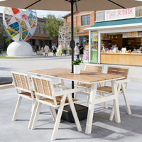 Ensemble table et chaises d'extérieur modernes et durables, ensemble table et chaises pour aire de restauration commerciale, mobilier de patio imperméable pour salon de thé