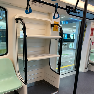 Porte-bagages spécial métro en acier inoxydable à corps étroit - Optimisé pour les wagons à espaces réduits et le mini-métro urbain - Product Image 1