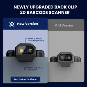 Inventory yeni 1D 2D Bluetooth kablosuz geri klip QR barkod okuyucu telefon envanter yönetimi için barkod tarayıcı