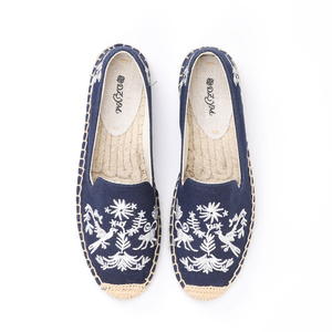 <span class=keywords><strong>Espadrilles</strong></span> brodées à la main pour femmes, <span class=keywords><strong>semelle</strong></span> en <span class=keywords><strong>corde</strong></span> de jute, dessus en toile, mocassins à enfiler, antidérapants, polyvalents pour le printemps et l'été, décontractés - Product Image 1