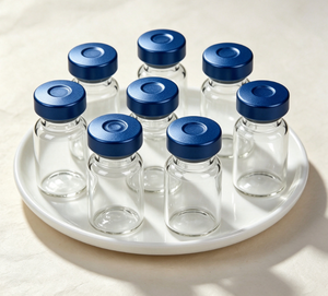 Frascos de Vidrio Borosilicato Transparente con Tapas de Aluminio Azul Cobalto, Botellas de Vidrio Mini Vacías Herméticas - Product Image 3