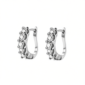 Orecchini a Cerchio E663 Placcati Oro con Cristalli e Strass, Gioielli Classici da Donna per Uso Quotidiano - Product Image 1