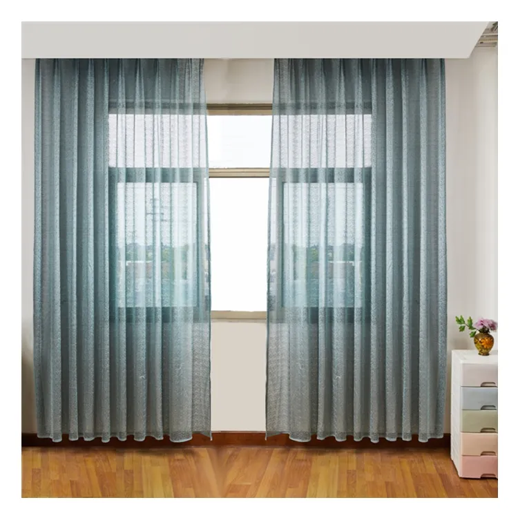 Großhandel Rokoko-Stil Französisch Fenster Bestickte dekorative atmungsaktive blaue Jacquard Vorhänge schiere Vorhangs toffe luxuriös